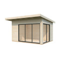 Bureau de jardin en bois brut 11,7m² Andrea - madriers 44mm - Palmako