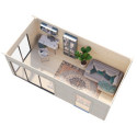 Bureau de jardin en bois brut 17,85m² Andrea - madriers 44mm - Palmako