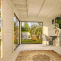Bureau de jardin en bois brut 17,85m² Andrea - madriers 44mm - Palmako