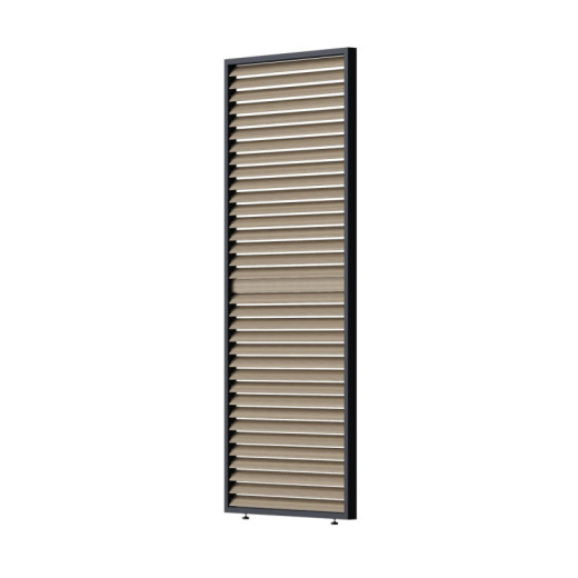 Panneau brise-vue à ventelles mobiles 1m - aspect bois - OMBREA