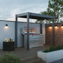Pergola BBQ bioclimatique autoportante 3x1,5m – anthracite – OMBREA