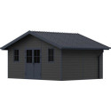 Abri de jardin en bois composite 28mm gris foncé et anthracite 19,22m² PREMIUM - Woodlife Garden