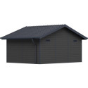 Abri de jardin en bois composite 28mm gris foncé et anthracite 19,22m² PREMIUM - Woodlife Garden
