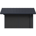 Abri de jardin en bois composite 28mm gris foncé et armature anthracite 14,75m² PREMIUM - Woodlife Garden