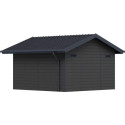 Abri de jardin en bois composite 28mm gris foncé et armature anthracite 14,75m² PREMIUM - Woodlife Garden