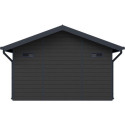 Abri de jardin en bois composite 28mm gris foncé et armature anthracite 14,75m² PREMIUM - Woodlife Garden