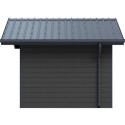 Abri de jardin en bois composite 28mm gris foncé et armature anthracite 10,71m² PREMIUM - Woodlife Garden