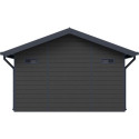 Abri de jardin en bois composite 28mm gris foncé et armature anthracite 10,71m² PREMIUM - Woodlife Garden