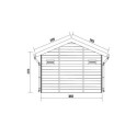 Abri de jardin en bois composite 28mm gris foncé et armature anthracite 10,71m² PREMIUM - Woodlife Garden
