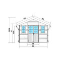 Abri de jardin en bois composite 28mm gris foncé et armature anthracite 10,71m² PREMIUM - Woodlife Garden