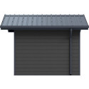 Abri de jardin en bois composite 28mm gris foncé et armature anthracite 7,78m² PREMIUM - Woodlife Garden