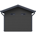 Abri de jardin en bois composite 28mm gris foncé et armature anthracite 7,78m² PREMIUM - Woodlife Garden