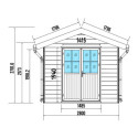 Abri de jardin en bois composite 28mm gris foncé et armature anthracite 7,78m² PREMIUM - Woodlife Garden