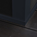 Abri de jardin en bois composite 28mm gris foncé et armature anthracite 7,78m² PREMIUM - Woodlife Garden