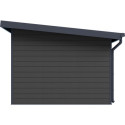 Abri de jardin en bois composite 28mm gris foncé et armature anthracite 9m² PREMIUM toit plat - Woodlife Garden