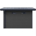 Abri de jardin en bois composite 28mm gris foncé et armature anthracite 9m² PREMIUM toit plat - Woodlife Garden