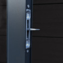 Abri de jardin en bois composite 28mm gris foncé et armature anthracite 9m² PREMIUM toit plat - Woodlife Garden