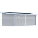 Abri de jardin + terrasse toit monopente en bois composite 28mm gris clair 16,8m² PREMIUM - Woodlife Garden