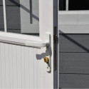 Abri de jardin + terrasse toit monopente en bois composite 28mm gris clair 16,8m² PREMIUM - Woodlife Garden