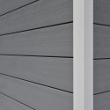Abri de jardin + terrasse toit monopente en bois composite 28mm gris clair 16,8m² PREMIUM - Woodlife Garden