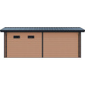 Abri de jardin + terrasse toit monopente en bois composite 28mm aspect bois 16,8m² PREMIUM - Woodlife Garden
