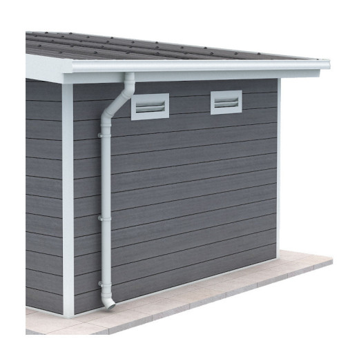 Kit gouttières blanc - pack prêt à la pose pour abri PREMIUM Woodlife Garden monopente avec terrasse longueur 4,7m