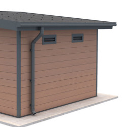 Kit gouttières anthracite - pack prêt à la pose pour abri PREMIUM Woodlife Garden monopente avec terrasse longueur 4,7m