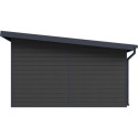 Abri de jardin en bois composite 28mm gris foncé et armature anthracite 14,90m² PREMIUM toit plat - Woodlife Garden