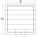 Abri de jardin en bois composite 28mm gris foncé et armature anthracite 14,90m² PREMIUM toit plat - Woodlife Garden