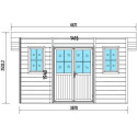 Abri de jardin en bois composite 28mm gris foncé et armature anthracite 14,90m² PREMIUM toit plat - Woodlife Garden