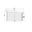 Abri de jardin en bois composite 28mm gris foncé et armature anthracite 14,90m² PREMIUM toit plat - Woodlife Garden