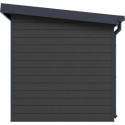 Abri de jardin en bois composite 28mm gris foncé et armature anthracite 4,41m² PREMIUM toit plat - Woodlife Garden