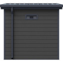 Abri de jardin en bois composite 28mm gris foncé et armature anthracite 4,41m² PREMIUM toit plat - Woodlife Garden