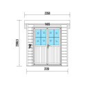 Abri de jardin en bois composite 28mm gris foncé et armature anthracite 4,41m² PREMIUM toit plat - Woodlife Garden