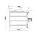 Abri de jardin en bois composite 28mm gris foncé et armature anthracite 4,41m² PREMIUM toit plat - Woodlife Garden
