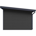 Abri de jardin en bois composite 28mm gris foncé et anthracite 12m² PREMIUM toit monopente - Woodlife Garden