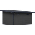 Abri de jardin en bois composite 28mm gris foncé et anthracite 12m² PREMIUM toit monopente - Woodlife Garden