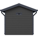 Abri de jardin en bois composite 28mm gris foncé et armature anthracite 4,77m² PREMIUM - Woodlife Garden