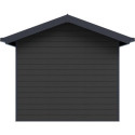 Abri de jardin + terrasse en bois composite 28mm gris foncé et armature anthracite 15m² PREMIUM - Woodlife Garden