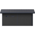 Abri de jardin + terrasse en bois composite 28mm gris foncé et armature anthracite 15m² PREMIUM - Woodlife Garden