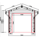 Abri de jardin + terrasse en bois composite 28mm gris foncé et armature anthracite 15m² PREMIUM - Woodlife Garden