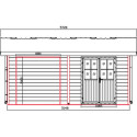 Abri de jardin + terrasse en bois composite 28mm gris foncé et armature anthracite 15m² PREMIUM - Woodlife Garden