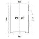 Garage en bois brut 19,8m² Roger - madriers 44mm - porte sectionnelle - Palmako
