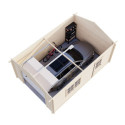 Garage en bois brut 19,8m² Roger - madriers 44mm - porte sectionnelle - Palmako