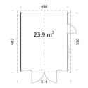 Garage en bois brut 24,8m² Roger - madriers 44mm - porte en bois - Palmako
