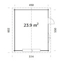 Garage en bois brut 24,8m² Roger - madriers 44mm - porte sectionnelle - Palmako
