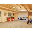 Garage en bois brut 24,8m² Roger - madriers 44mm - porte sectionnelle - Palmako
