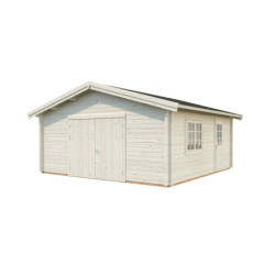 Garage en bois brut 29,16m² Roger - madriers 70mm - porte en bois - Palmako