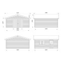 Garage en bois brut 29,16m² Roger - madriers 70mm - porte en bois - Palmako