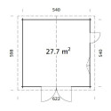 Garage en bois brut 29,16m² Roger - madriers 70mm - porte en bois - Palmako